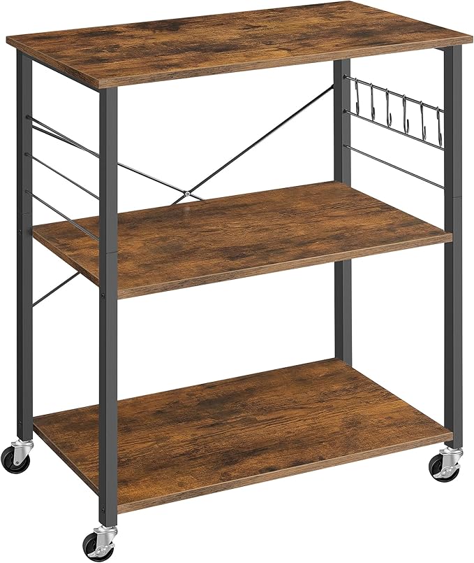 VASAGLE Kitchen Shelf on Wheels, 31.5 Inches Serving Cart - Image 7