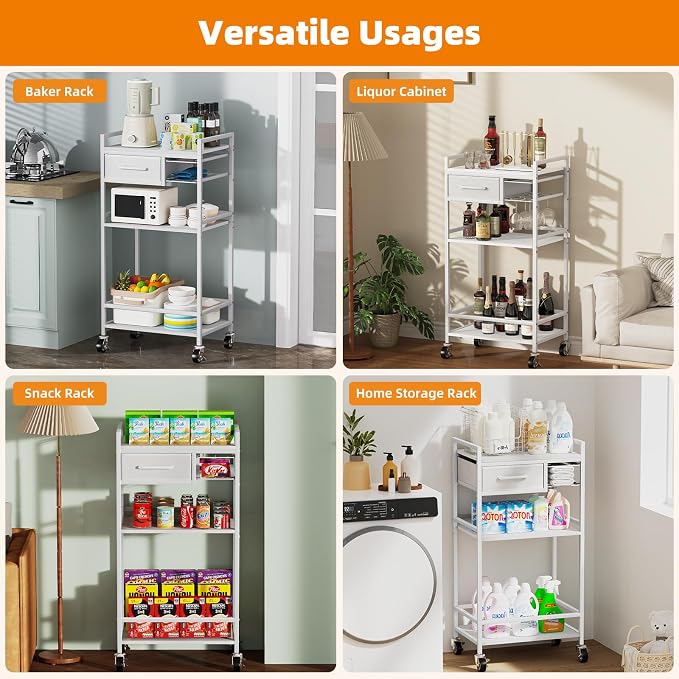 Housolution 4-Tier Coffee Bar Cart - Image 7