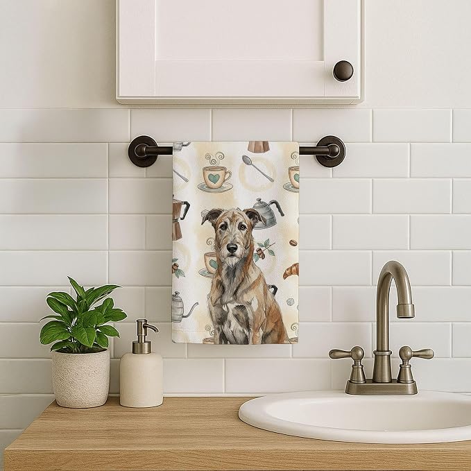 Caroline's Treasures Brindle Irish Wolfhound Coffee Bar Kitchen Towel Velour - Image 7
