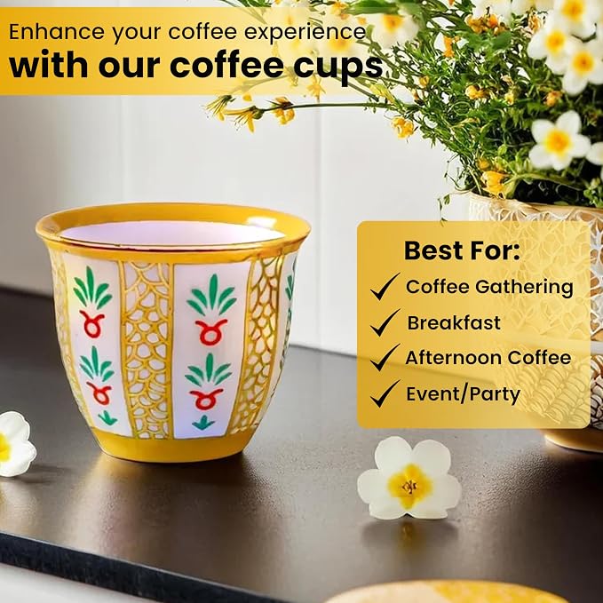 Generic Premium Porcelain Arabic Coffee Cup Set 100ml - Image 7