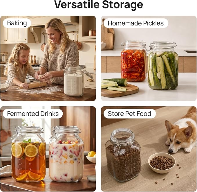 Vtopmart 2 Pack 1.1 Gallon Glass Storage Jars - Image 7
