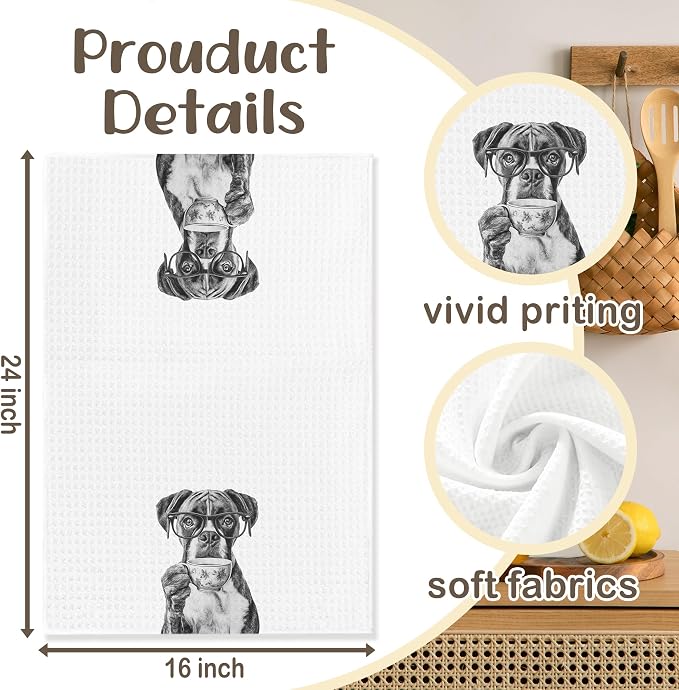Funny Boxer Kitchen Towels, Dog Kitchen Accessories, Dog Chef Gifts - Image 6