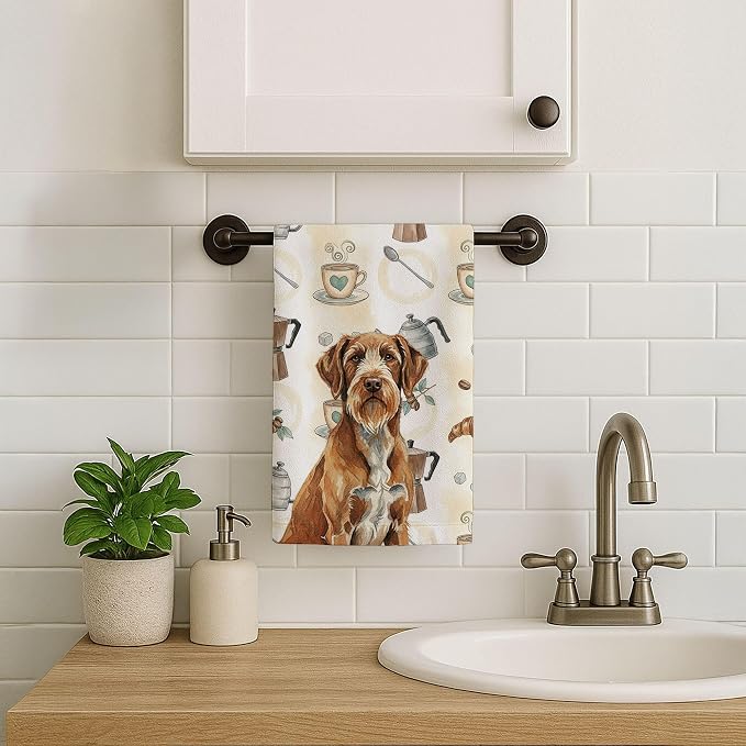 Caroline's Treasures Wirehaired Pointing Griffon Coffee Bar Kitchen Towel - Image 7