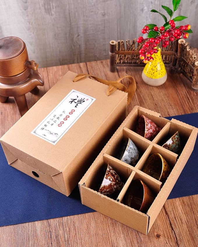 WHJY Ceramic, Japanese Sake Cups, Traditional Chinese Kung Fu Tea cups set Kiln - Image 7