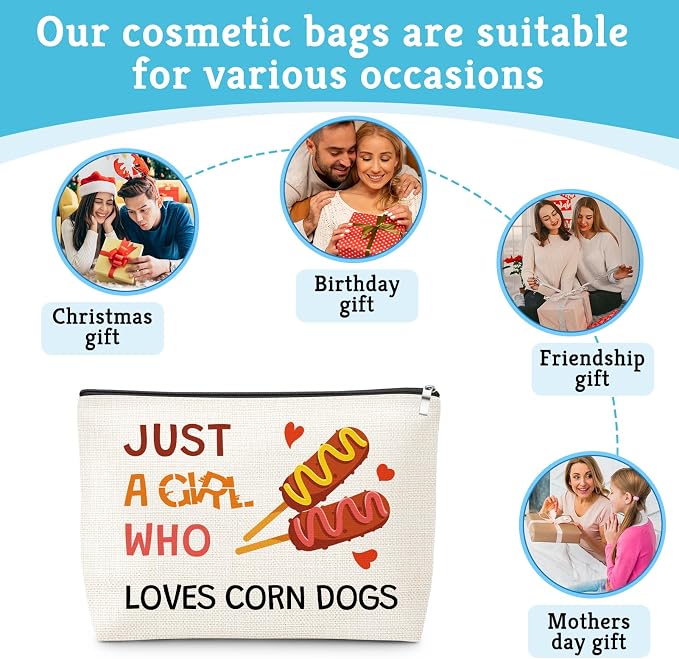 Emotional Support Hot Dogs Makeup Bag Corn Dogs Lover Gift - Image 7