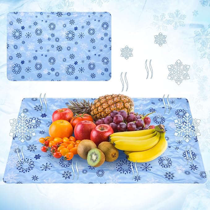 Reallnaive 2 Pcs Light Blue Extra Large Reusable Freezable Ice Mat - Image 8
