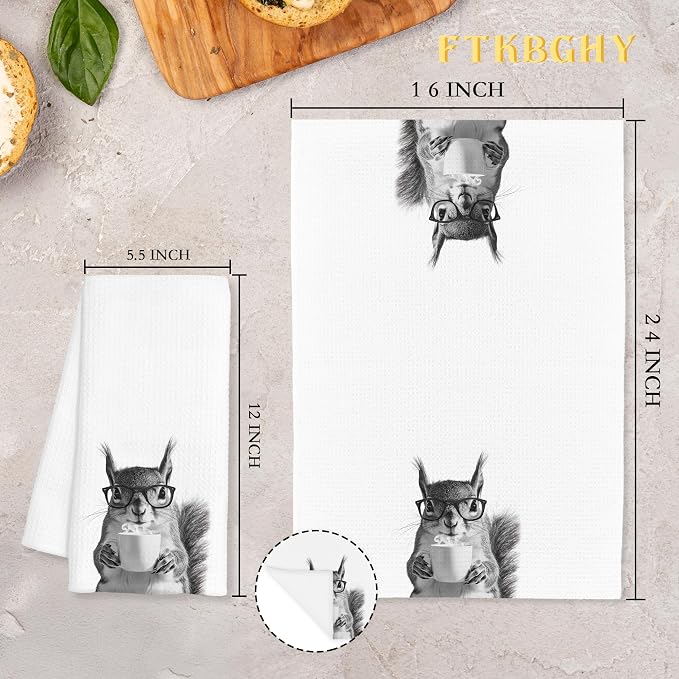Funny Squirrel Coffee Kitchen Towels, Gifts - Image 7