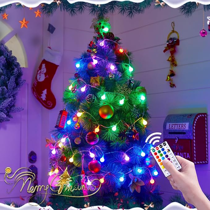 Minetom RGB Globe String Lights - 21FT 60LED Battery Operated - Image 8