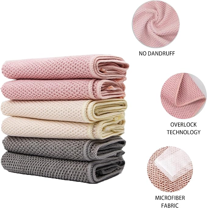 Microfiber Cleaning Cloths, Highly Absorbent Corn Grain Towels, Extra Thick - Image 7