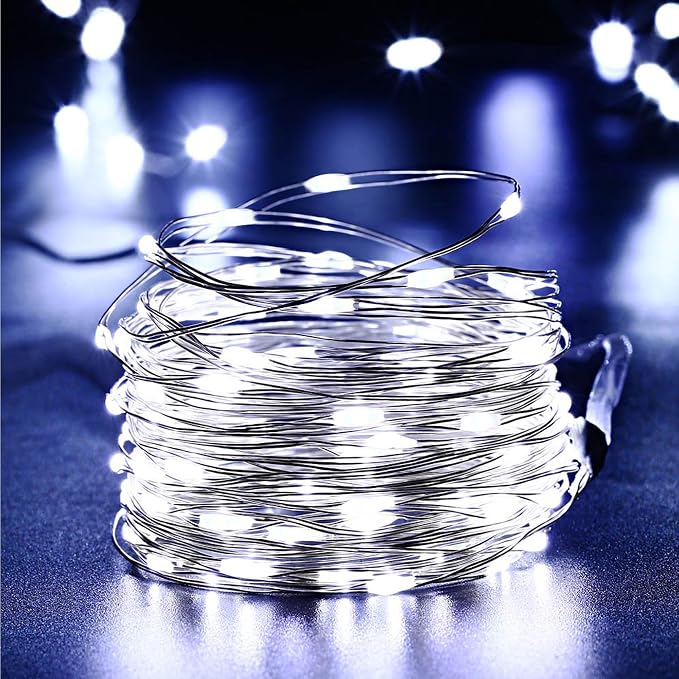 Joomer Fairy String Lights 33FT 100 LEDs Plug in Fairy Lights Indoor Copper - Image 9