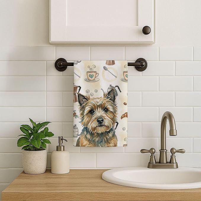 Caroline's Treasures Cairn Terrier Coffee Bar Kitchen Towel Velour Plush Front - Image 7