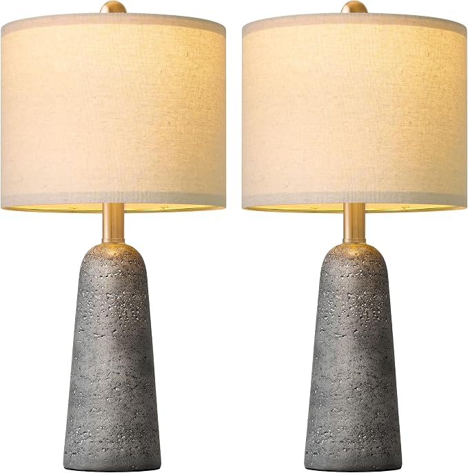 BOBOMOMO 21" Modern Table Lamps Set of 2, Small Bedside Lamps - Image 2