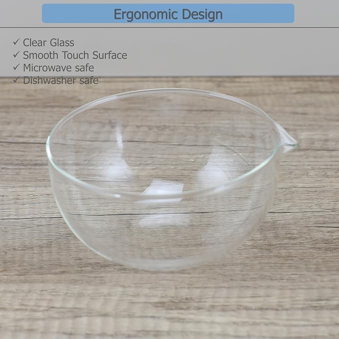 EIKS Glass Bowls with Spout for Mixing and Serving Sauce Jam Salad Coffee Milk - Image 9