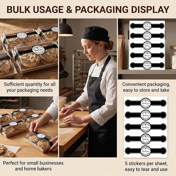 100 Pcs Food Baking Stickers Decorative Bakery Stickers Packaging Self Adhesive - Image 7