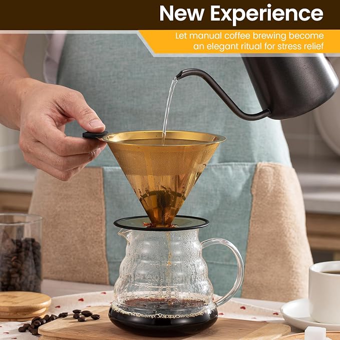 【2.0 Upgraded】 Pour Over Coffee Dripper – Paperless Reusable Stainless Steel - Image 7