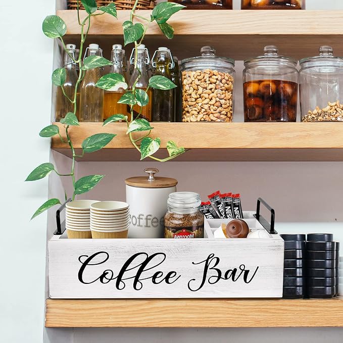 MINCORD Coffee Station Organizer Wooden Coffee Bar Holder Accessories - Image 6