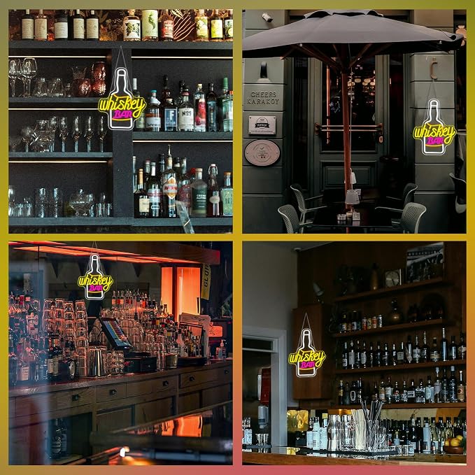 Whiskey Bar Neon Sign for Wine Decor Neon Beer Signs for Party Decor LED Wine - Image 7