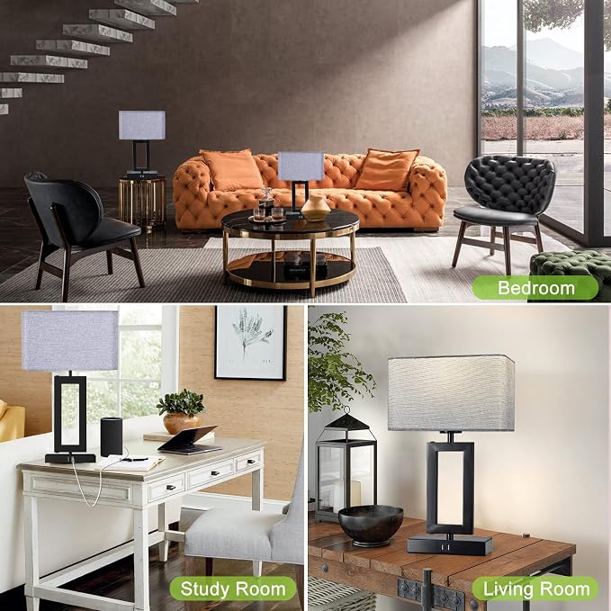 Touch Control Bedside Lamps for Bedrooms Set of 2 Table Lamps for Nightstand - Image 7
