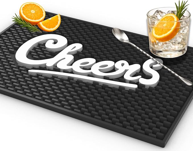 Cheers Sign Silicone Bar Mat 18x12 in, Cheers Cocktail Mat, Bar Matt - Image 7