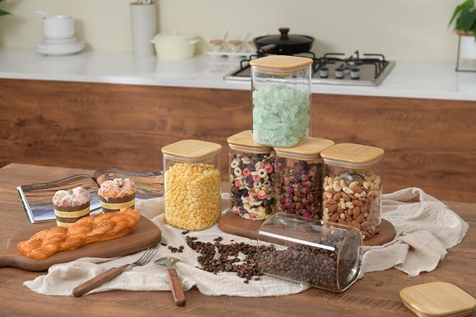 D2scrma 37oz Airtight Glass Square Storage Canisters - Image 8