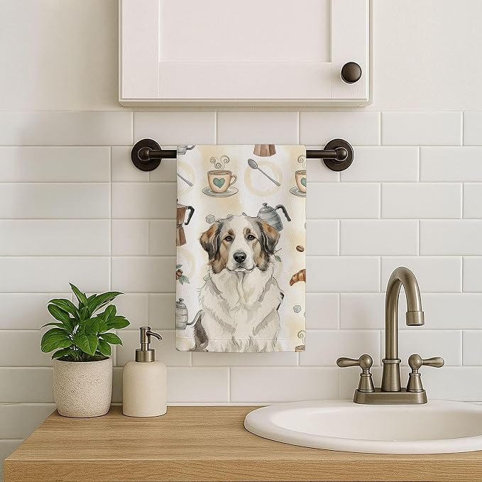 Caroline's Treasures Badger Great Pyrenees Coffee Bar Kitchen Towel Velour - Image 7