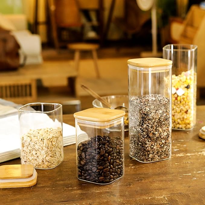 LIBWYS 12-Pack Square Glass Storage Jars - Image 8