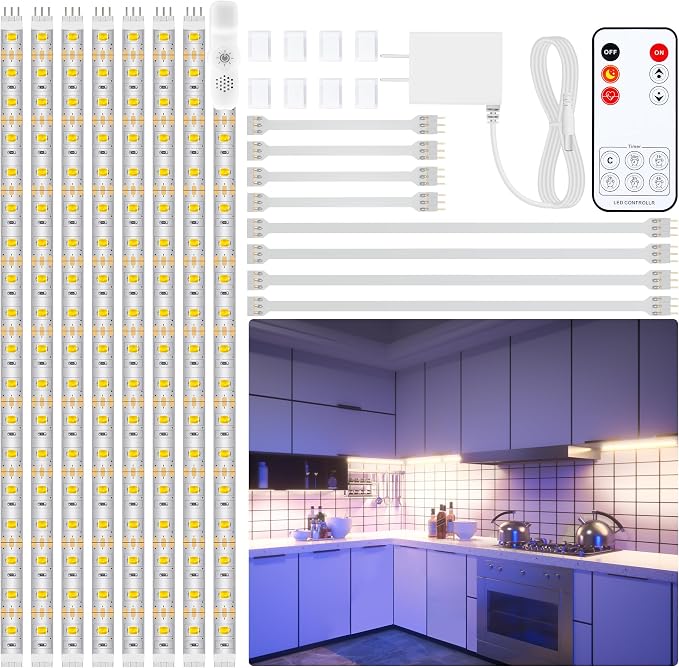 LAFULIT 8 PCS Under Cabinet Lighting Kit, Bright Under Cabinet Lights, Flexible - Image 8