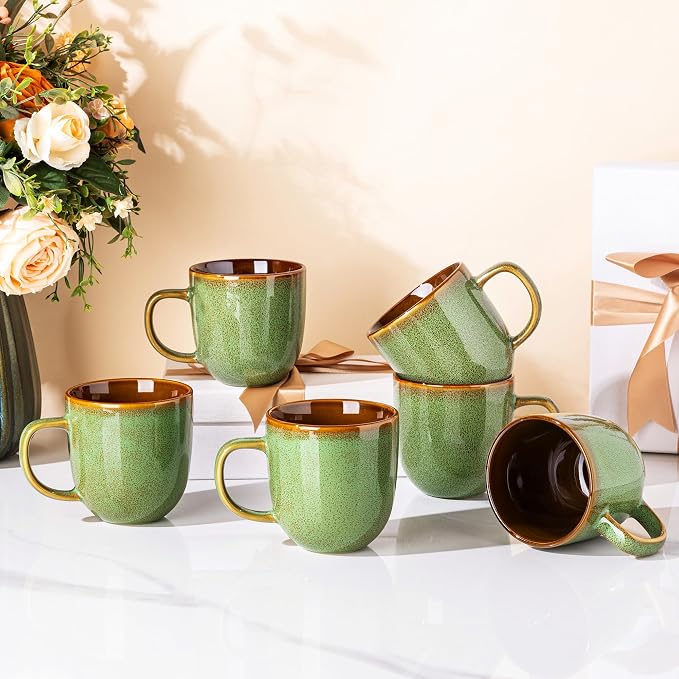 LERATIO Ceramic Coffee Mugs Set of 6, 12oz Handmade Coffee Mugs Set - Image 8