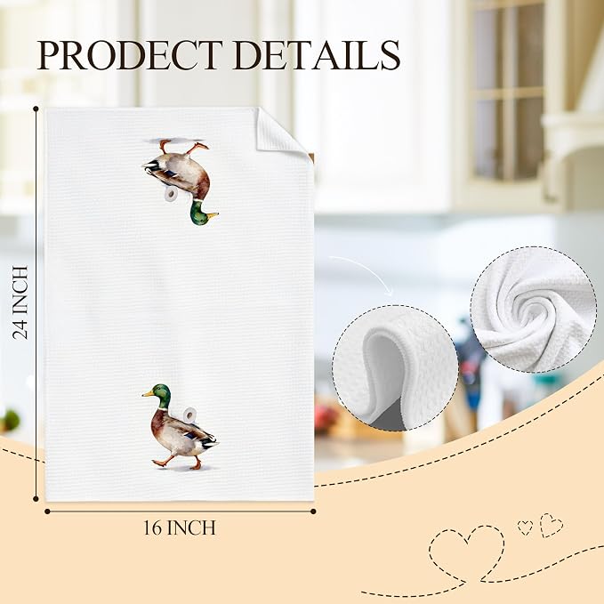 Funny Mallard Duck Bathroom Hand Towels, Mallard Duck Lover Gifts, Humor Ducks - Image 7