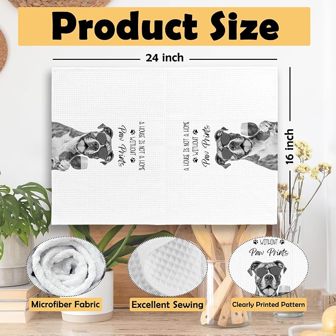 Funny Boxer Kitchen Towels Set of 2, Dog Kitchen Accessories, Coffee Station - Image 6