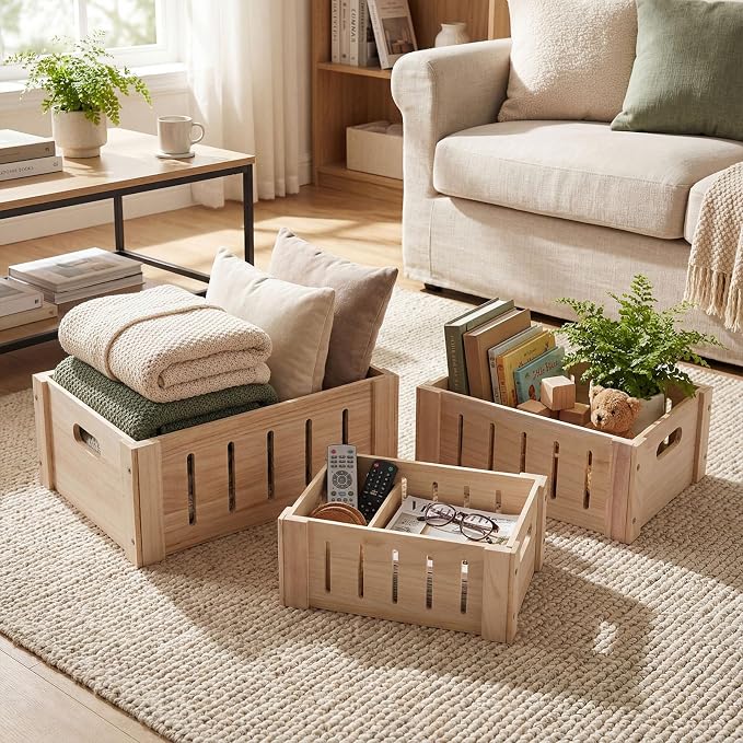 Ripeng 3 Pcs Decorative Wood Crates - Image 7