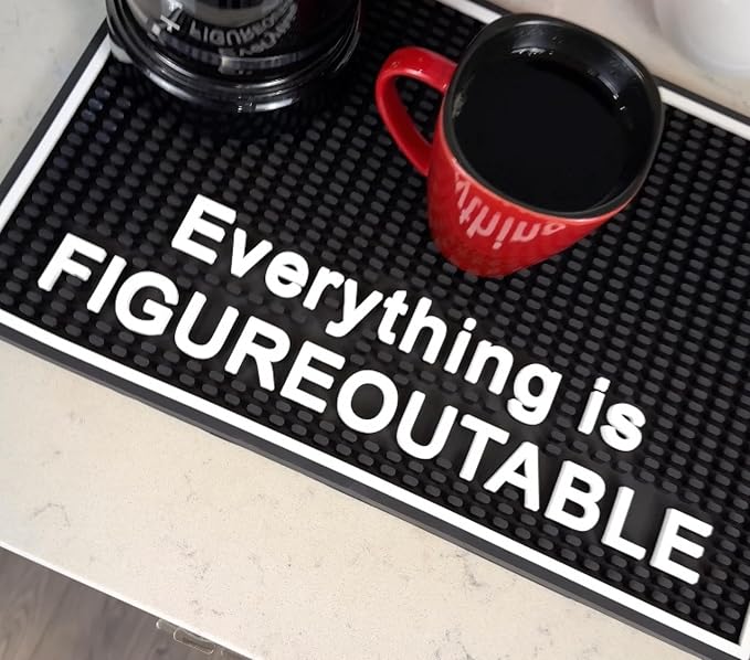 Everything is Figureoutable Silicone Bar Mat 18x12 in, Motivational Gift - Image 6