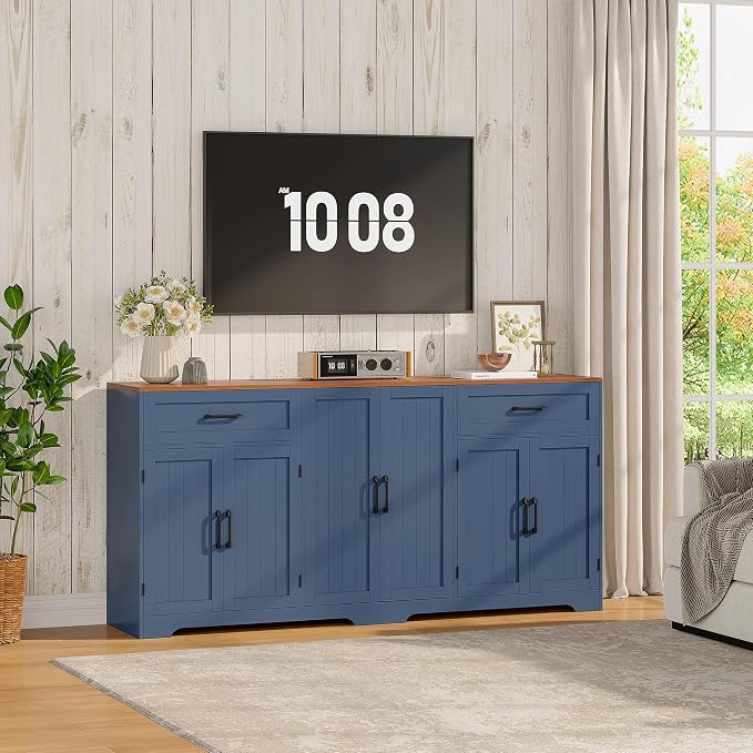 Whalefall 71" Farmhouse Sideboard Buffet Cabinet - Image 9