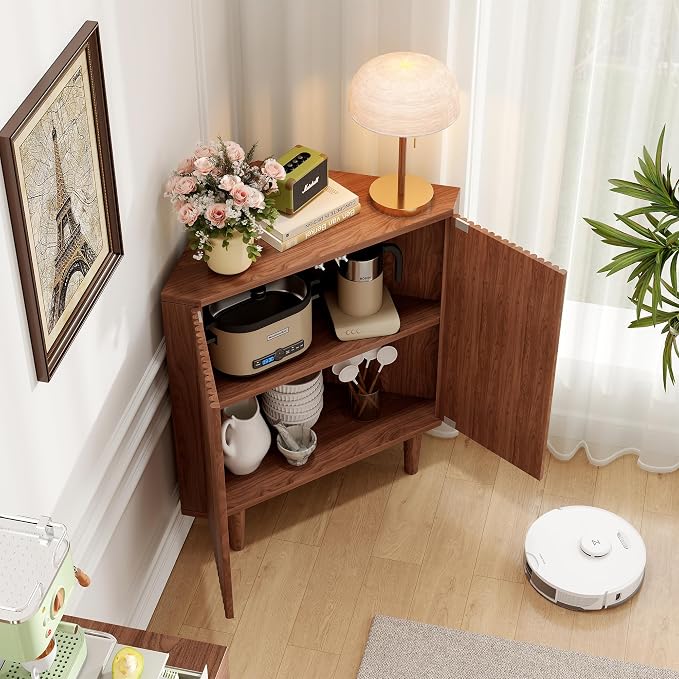 Fluted Floor Corner Kitchen Cabinet - Image 8