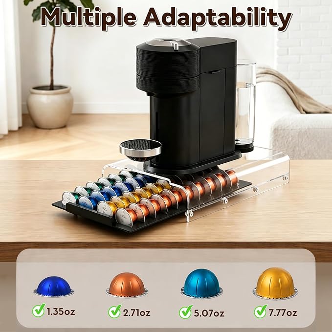 Upgraded Coffee Pod Holder for Nespresso Vertuo Pods, Smooth Gliding Roller & - Image 6