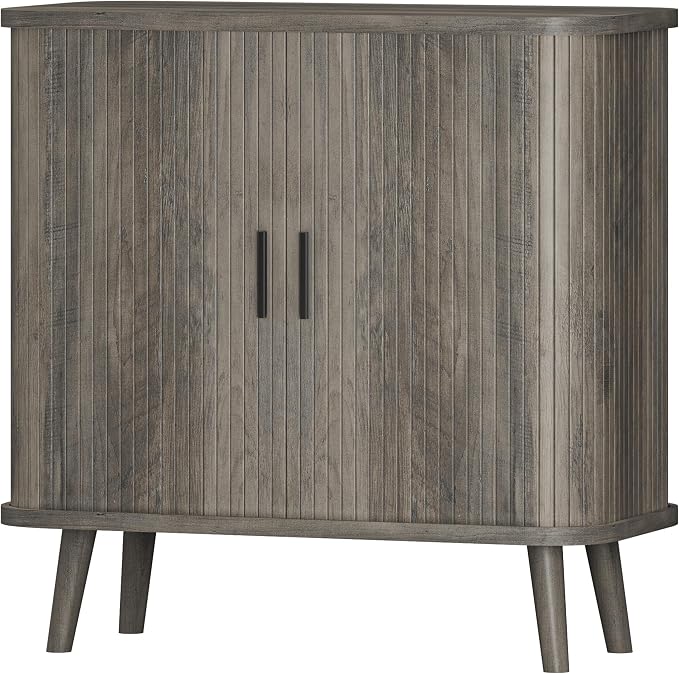 Sideboard Buffet Cabinet with Sliding Door, 31.5" Wide Fluted Modern Accent - Image 8