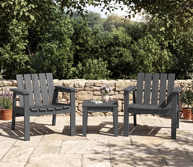 SERWALL Bistro Set, Includes Adirondack Chairs Set of 2 and 1 Piece Outdoor - Image 9