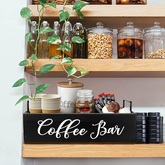 MINCORD Coffee Station Organizer Wooden Coffee Bar Holder Accessories - Image 6
