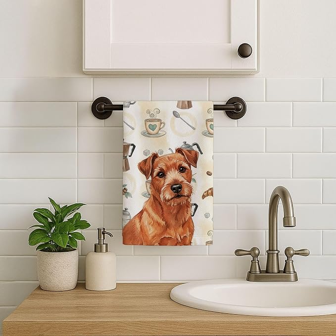 Caroline's Treasures Red Norfolk Terrier Coffee Bar Kitchen Towel Velour Plush - Image 7