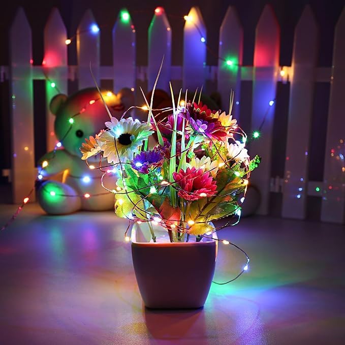 Joomer Fairy String Lights 33FT 100 LEDs Plug in Fairy Lights Indoor Copper - Image 8