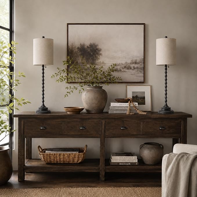 Buffet Lamps Set of 2, Dining Sideboard & Living Room, Candlestick Lamps - Image 9