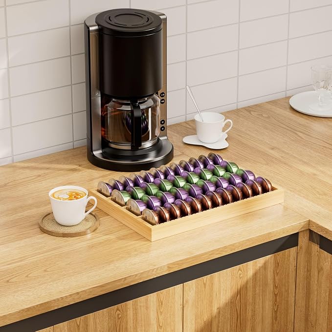 MinBoo Bamboo Coffee Pod Storage Holder Drawer Insert - Image 6