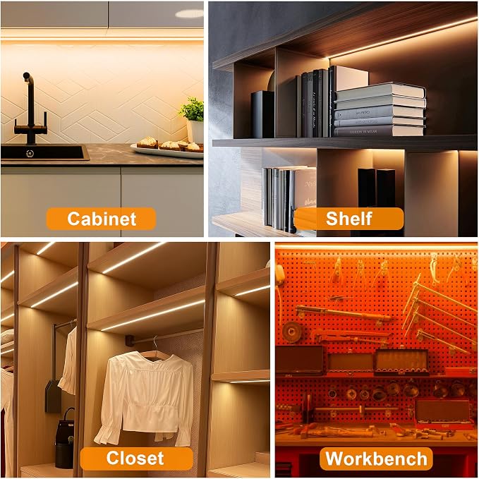 maylit Under Cabinet Strip Lighting Plug in 60in, Ultra Bright Small LED Light - Image 7