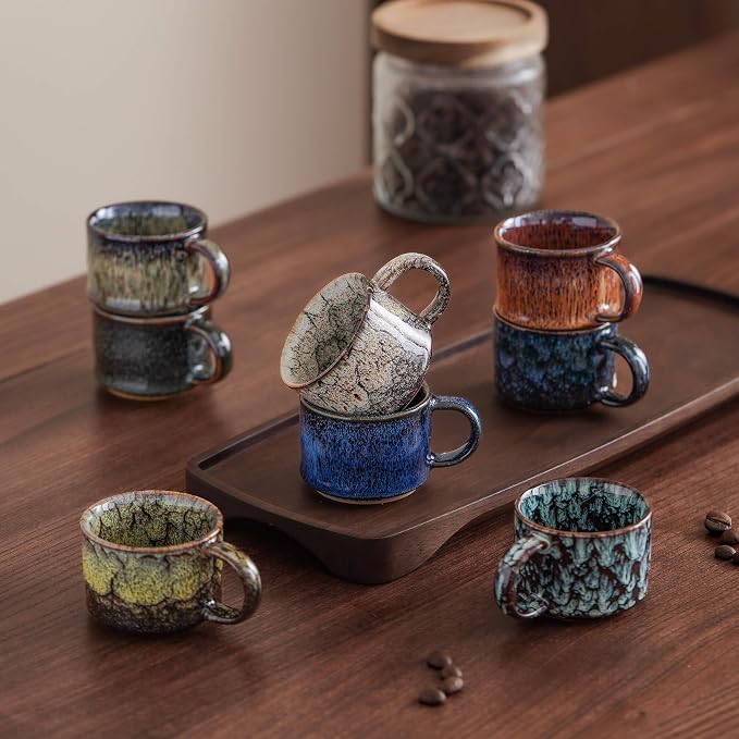 Espresso Cups Set of 2, Espresso Shot Cups, 2 ounce Ceramic Expresso Cups - Image 6