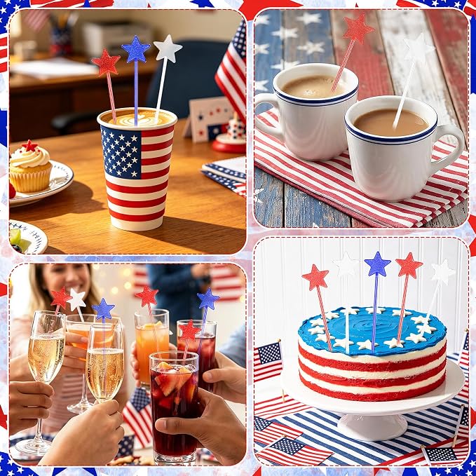 36 Pcs 4th of July Patriotic Cocktail Stirrers - Image 7