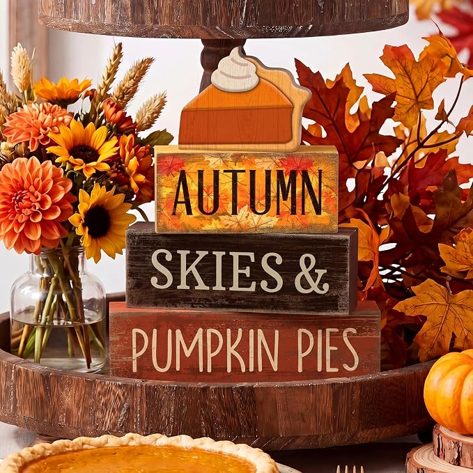 Lineshading 4 Pcs Fall Coffee Table Decor Fall Decoration - Image 7