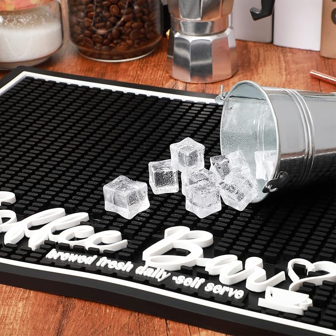 Potchen Coffee Bar Mat for Countertop 18x12 Inch, Non Slip PVC Spill Pad - Image 7