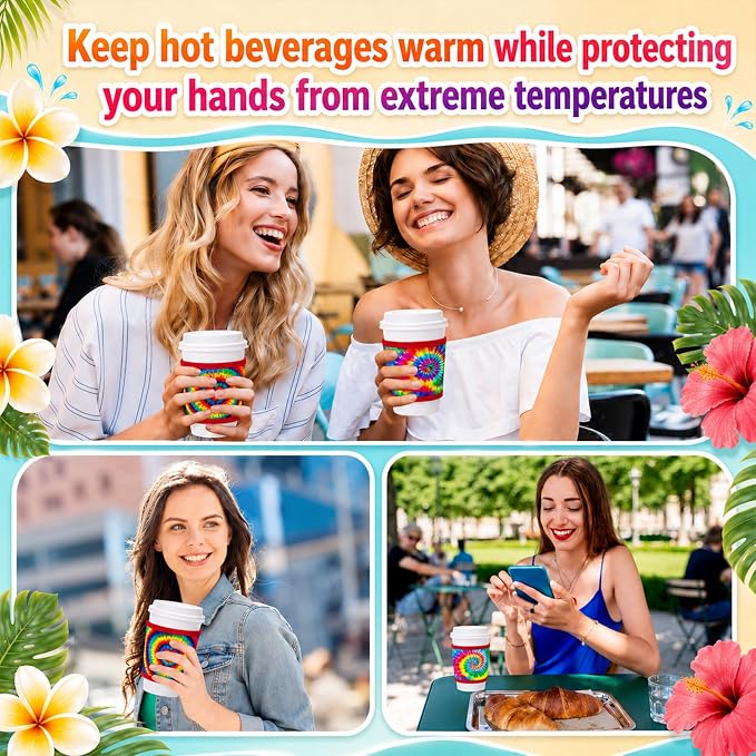 Potchen 16 Pack Reusable Iced Coffee Cup Sleeves Neoprene Insulated Drink Cup - Image 7