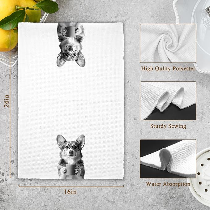 Dog Corgi Kitchen Towels, Funny Cute Hand Bathroom Towels Gifts - Image 7