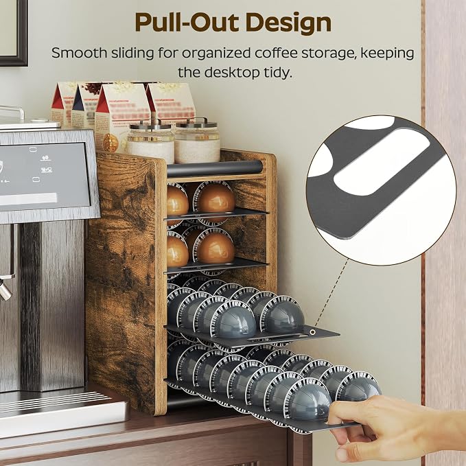 YATINEY Coffee Pod Drawer Holder, 72 Pods Large Capacity, 4 Tier Holder - Image 8